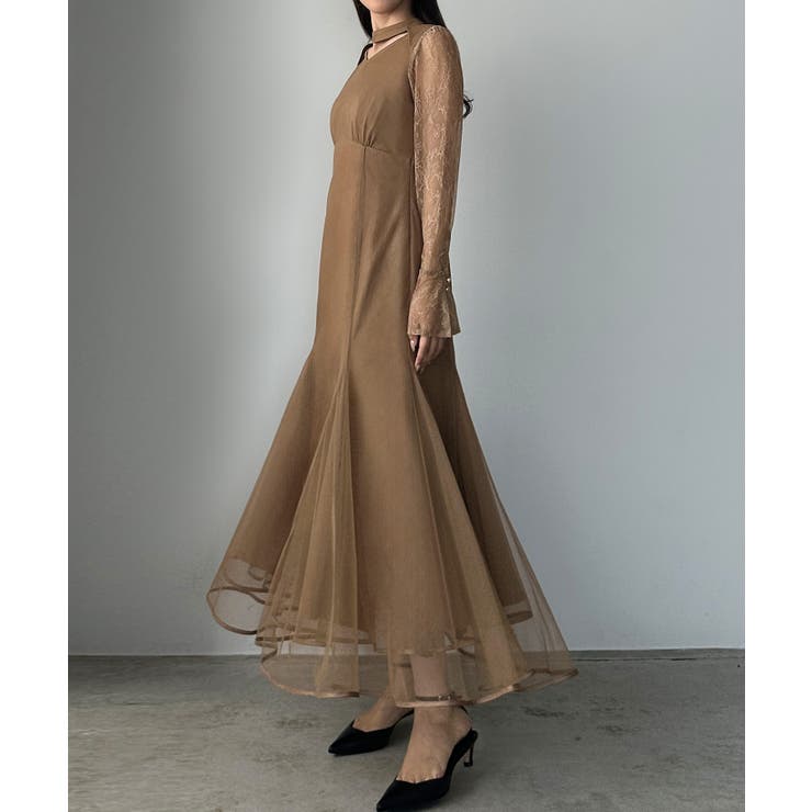 Louere チョーカーデザインチュールマーメイドワンピース | Louere | 詳細画像13 