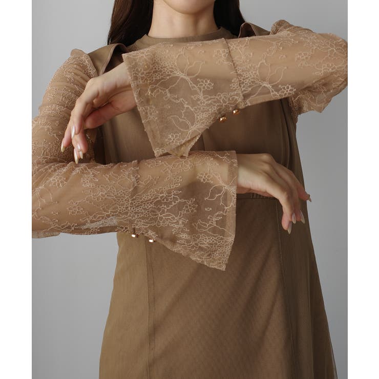 Louere チョーカーデザインチュールマーメイドワンピース | Louere | 詳細画像15 