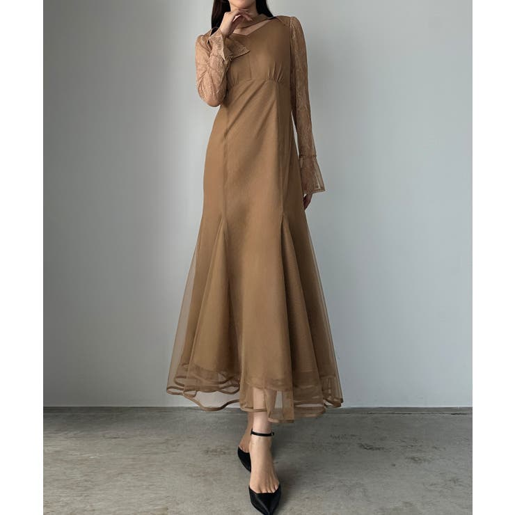 Louere チョーカーデザインチュールマーメイドワンピース | Louere | 詳細画像9 