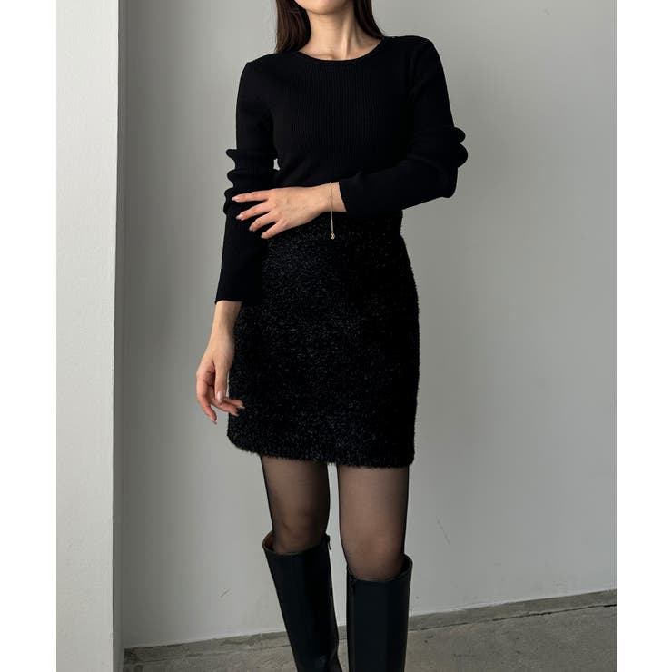 Louere キラキラシャギーニットミニスカート | Louere | 詳細画像6 