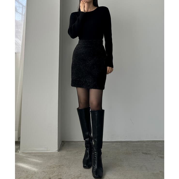 Louere キラキラシャギーニットミニスカート | Louere | 詳細画像7 