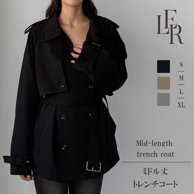 Louere ミドル丈トレンチコート | Louere | 詳細画像1 