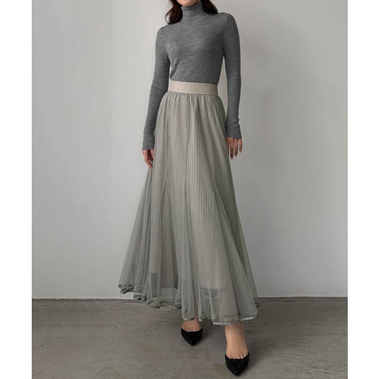 ライトグレー | Louere チュールプリーツマーメイドスカート | Louere