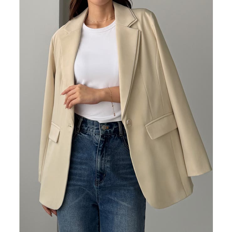 ライトベージュ | Louere レイヤードテーラードシングルジャケット | Louere