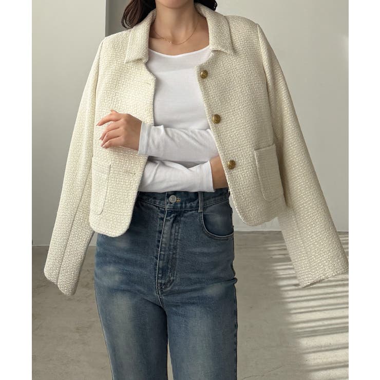 Louere ステンカラーツイードジャケット | Louere | 詳細画像10 