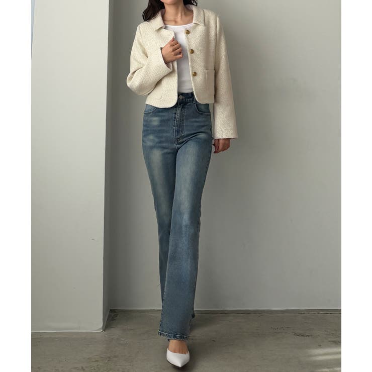 Louere ステンカラーツイードジャケット | Louere | 詳細画像11 