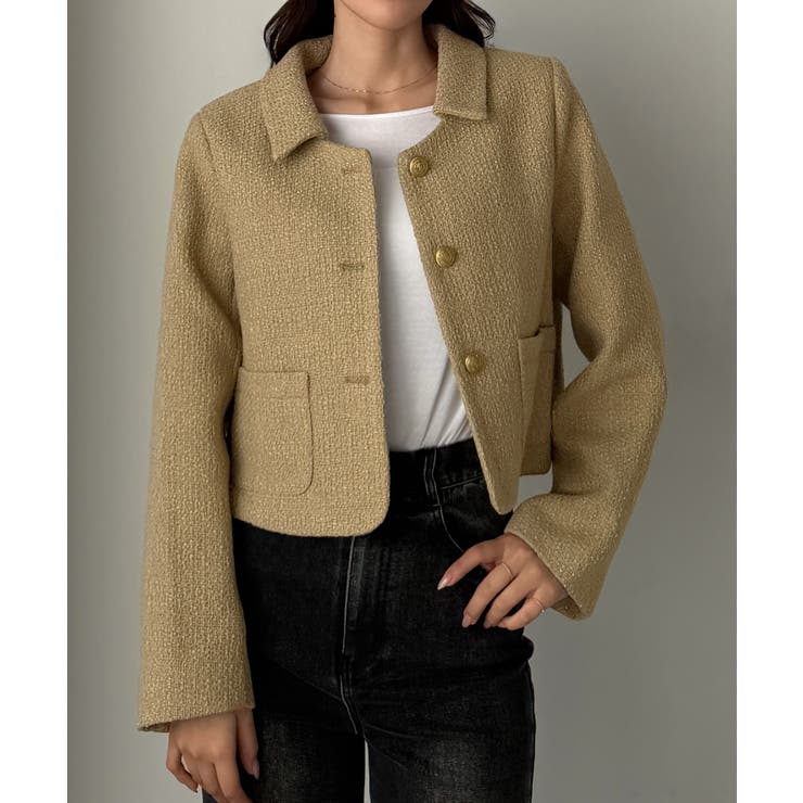 Louere ステンカラーツイードジャケット | Louere | 詳細画像14 