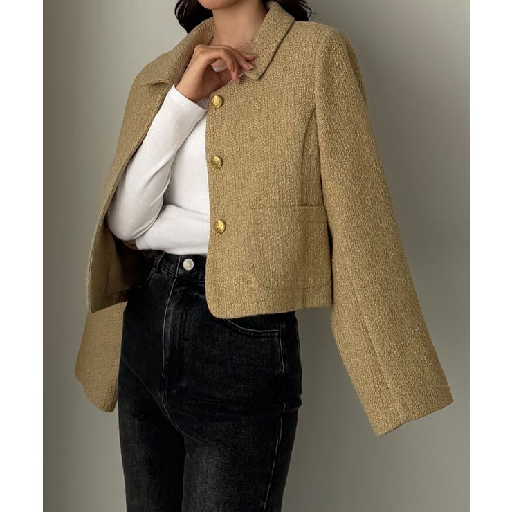 Louere ステンカラーツイードジャケット | Louere | 詳細画像16 