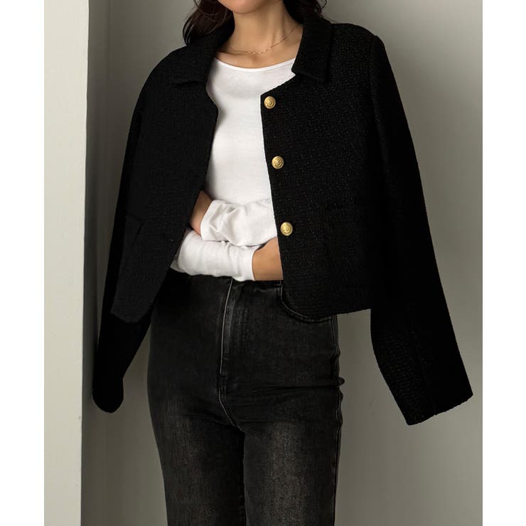 Louere ステンカラーツイードジャケット | Louere | 詳細画像4 