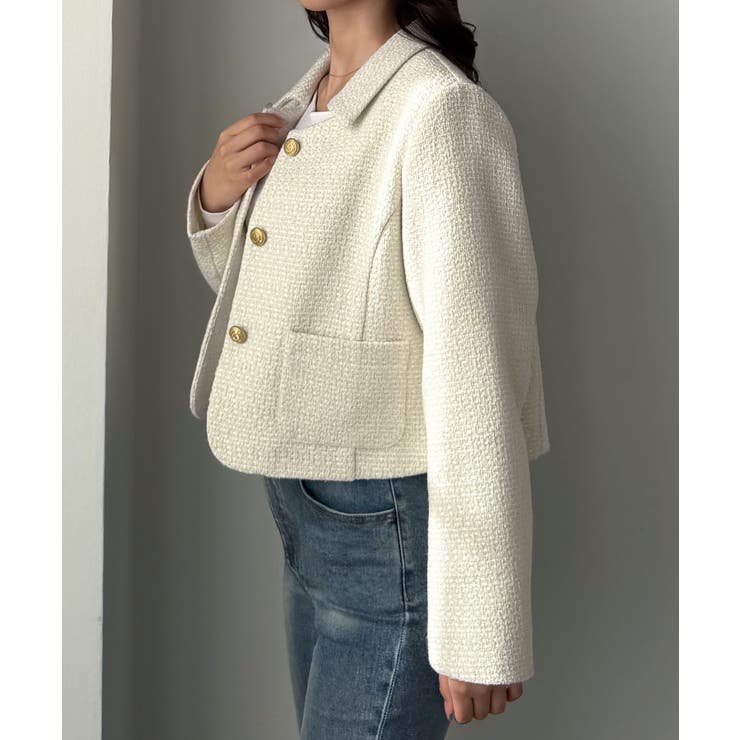 Louere ステンカラーツイードジャケット | Louere | 詳細画像8 