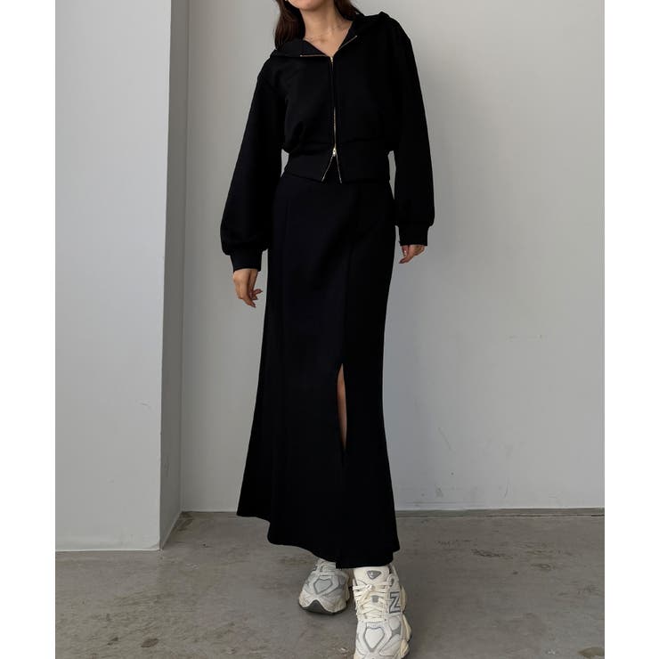 Louere ポンチショートパーカー+スリットマーメイドスカートSET | Louere | 詳細画像10 