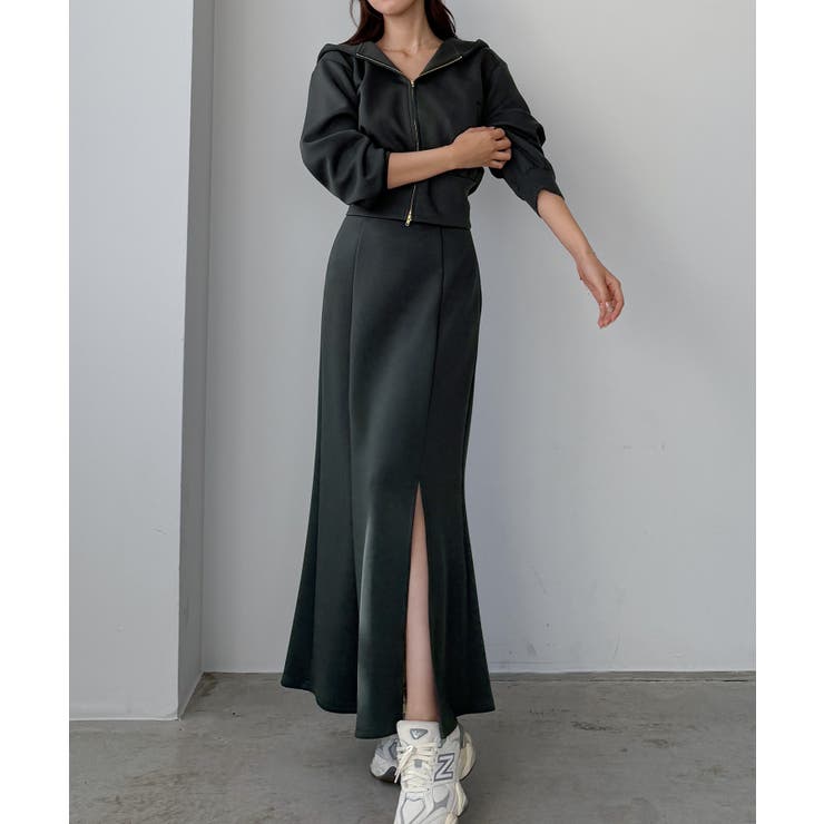 Louere ポンチショートパーカー+スリットマーメイドスカートSET | Louere | 詳細画像12 