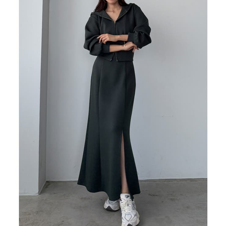 Louere ポンチショートパーカー+スリットマーメイドスカートSET | Louere | 詳細画像13 