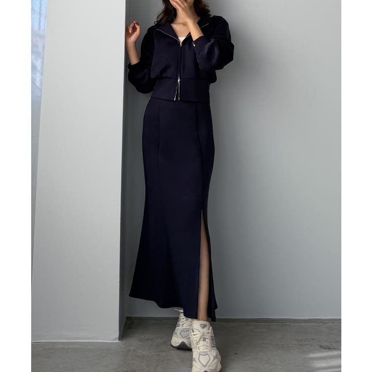 Louere ポンチショートパーカー+スリットマーメイドスカートSET | Louere | 詳細画像21 