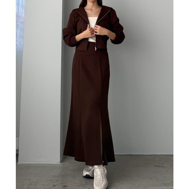 Louere ポンチショートパーカー+スリットマーメイドスカートSET | Louere | 詳細画像27 