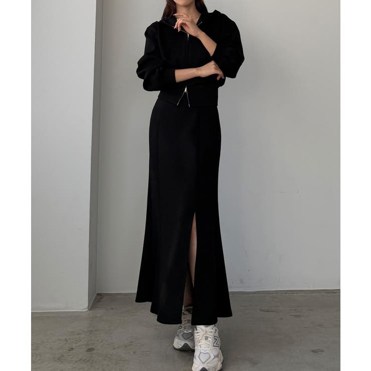 Louere ポンチショートパーカー+スリットマーメイドスカートSET | Louere | 詳細画像6 