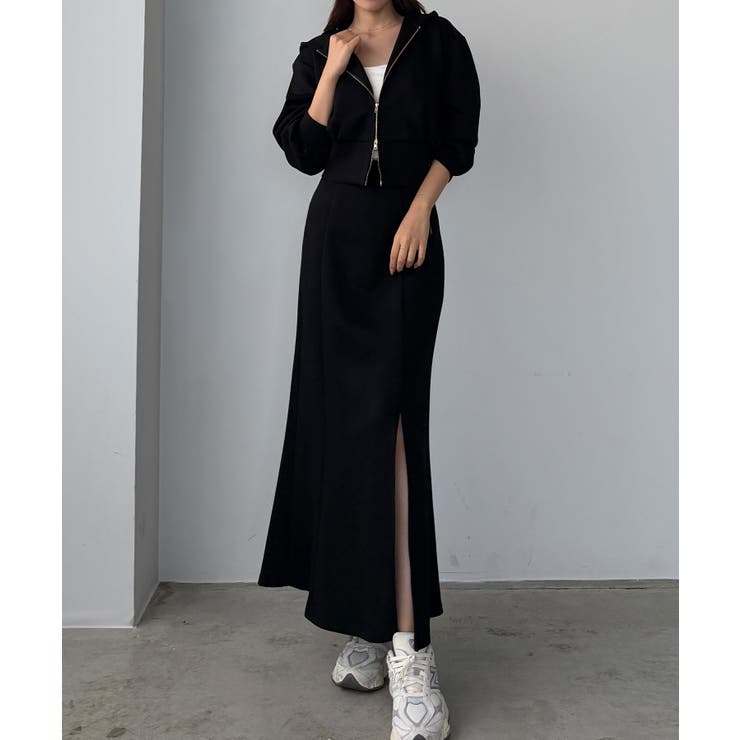 Louere ポンチショートパーカー+スリットマーメイドスカートSET | Louere | 詳細画像8 