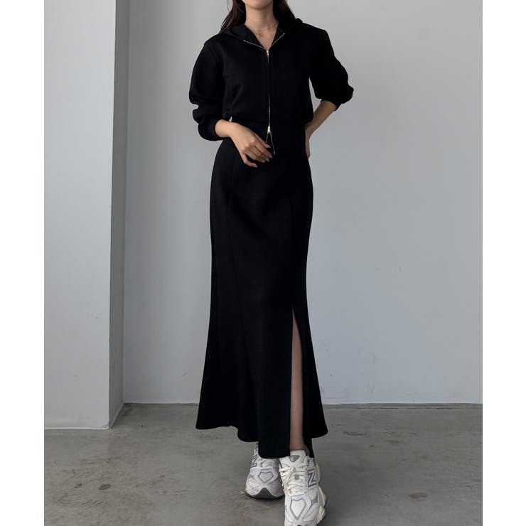 Louere ポンチショートパーカー+スリットマーメイドスカートSET | Louere | 詳細画像9 