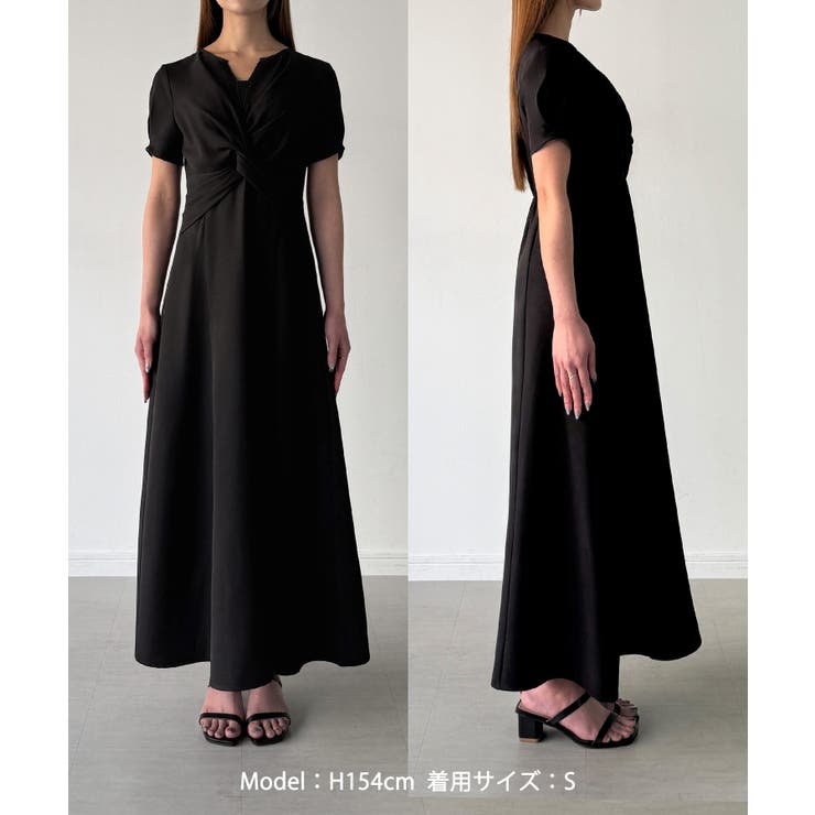 Louere ツイストデザインフレアワンピース | Louere | 詳細画像18 