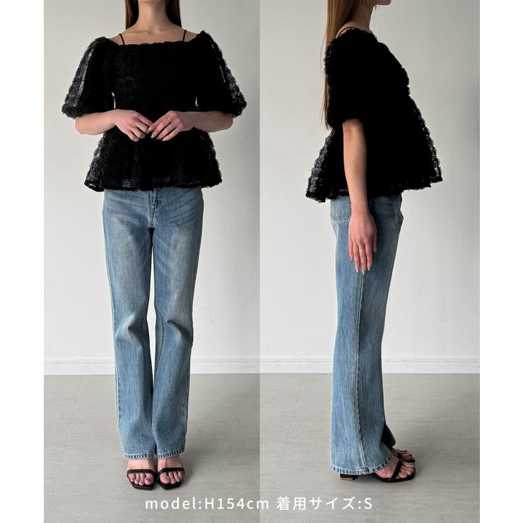 Louere 2wayフラワーチュールペプラムトップス | Louere | 詳細画像33 