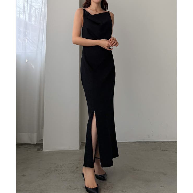 Louere ドレープ前ファスナースリットキャミワンピース【一部ぺチスカートセッ… | Louere | 詳細画像10 