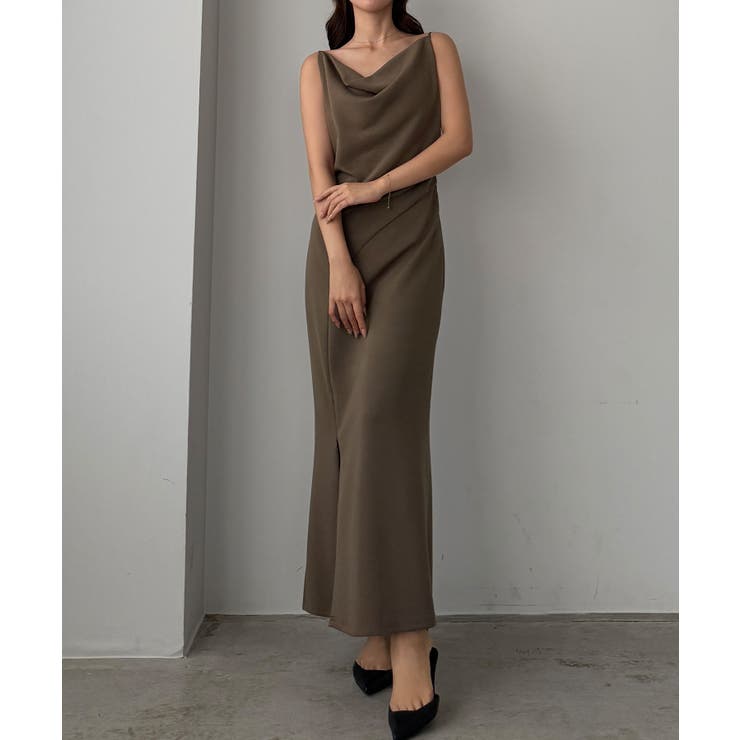 Louere ドレープ前ファスナースリットキャミワンピース【一部ぺチスカートセッ… | Louere | 詳細画像16 