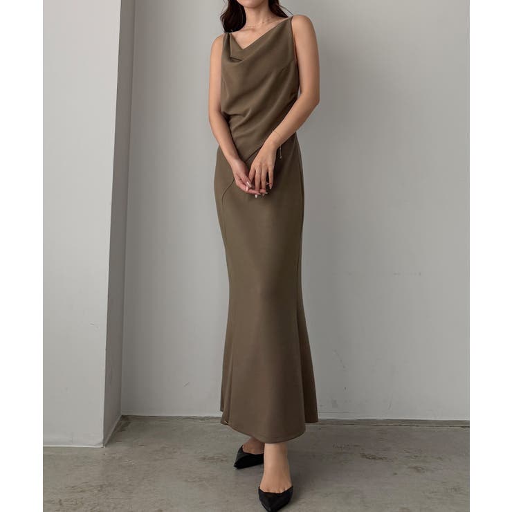 Louere ドレープ前ファスナースリットキャミワンピース【一部ぺチスカートセッ… | Louere | 詳細画像19 