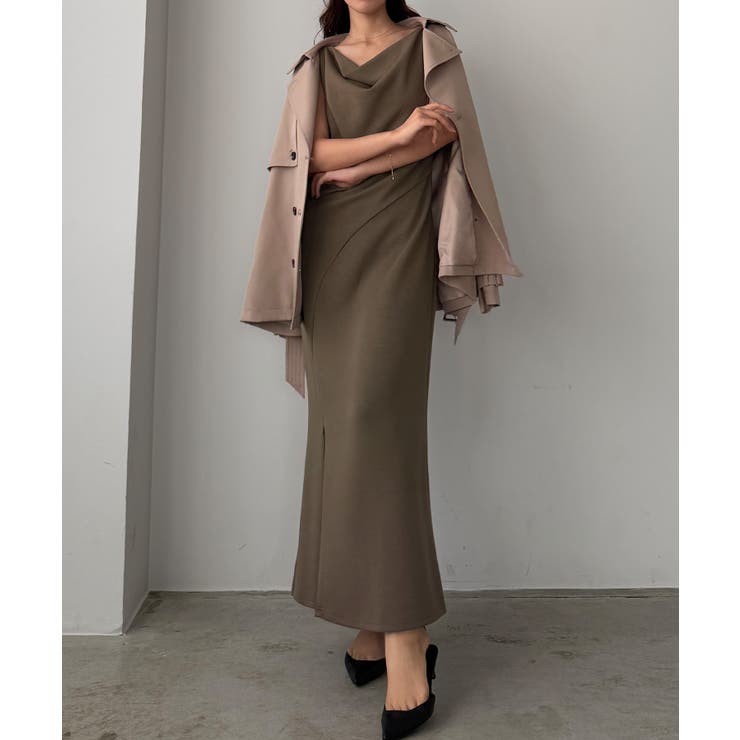 Louere ドレープ前ファスナースリットキャミワンピース【一部ぺチスカートセッ… | Louere | 詳細画像20 