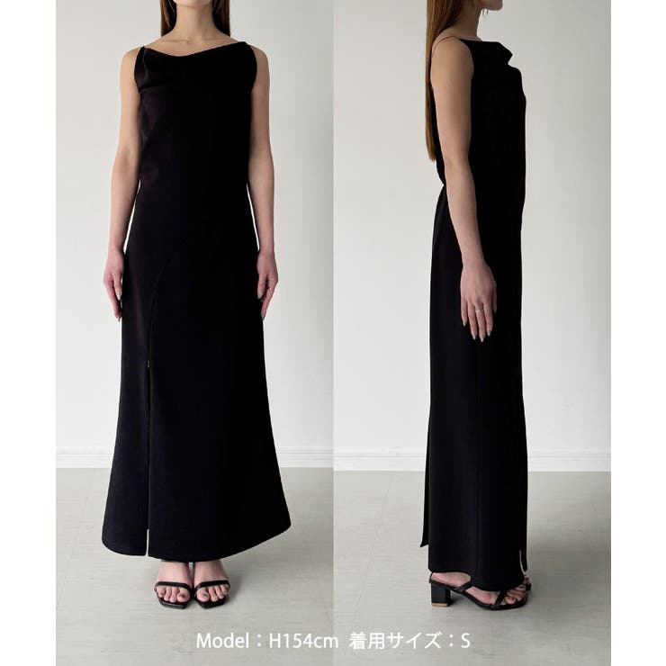 Louere ドレープ前ファスナースリットキャミワンピース【一部ぺチスカートセッ… | Louere | 詳細画像24 