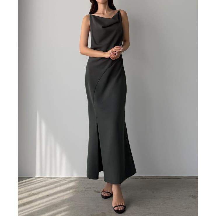 Louere ドレープ前ファスナースリットキャミワンピース【一部ぺチスカートセッ… | Louere | 詳細画像26 