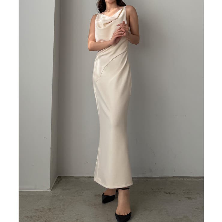 Louere ドレープ前ファスナースリットキャミワンピース【一部ぺチスカートセッ… | Louere | 詳細画像7 