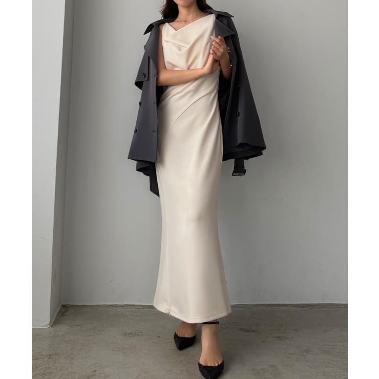 Louere ドレープ前ファスナースリットキャミワンピース【一部ぺチスカートセッ… | Louere | 詳細画像8 
