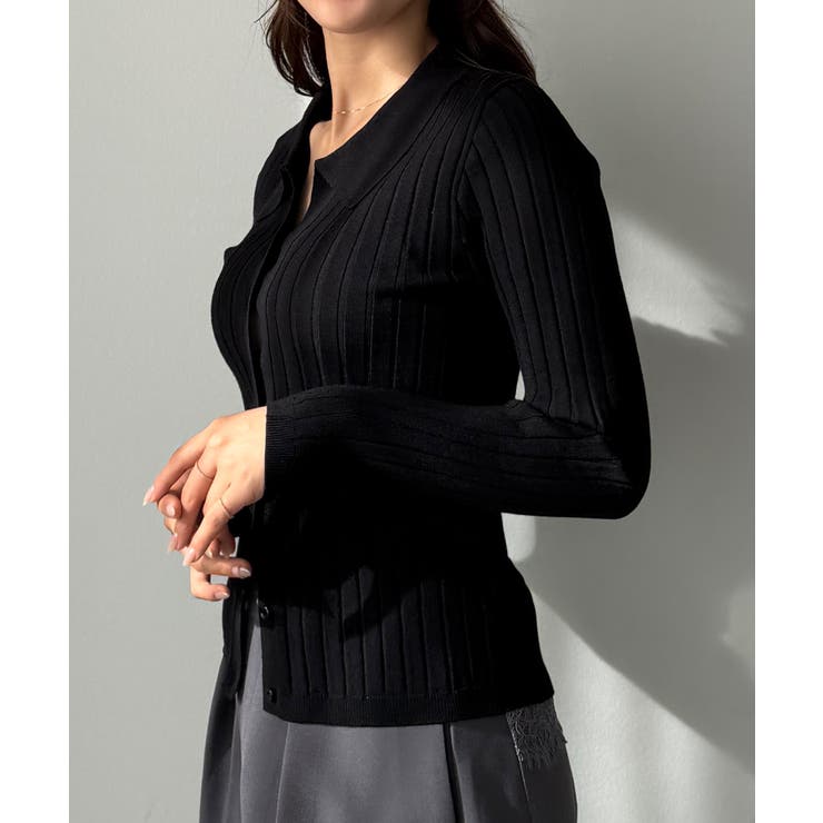 Louere ワイドリブスキッパーポロニット | Louere | 詳細画像11 