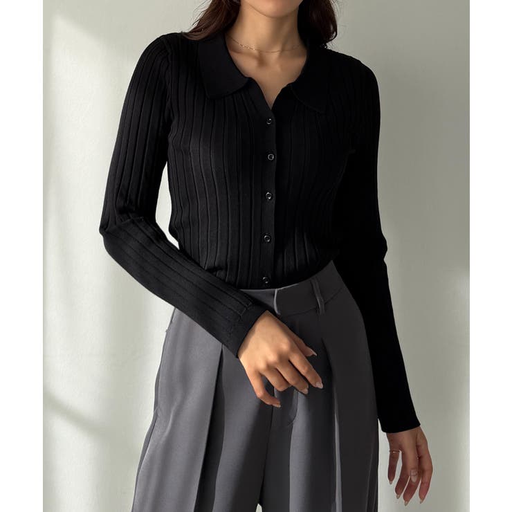 Louere ワイドリブスキッパーポロニット | Louere | 詳細画像13 