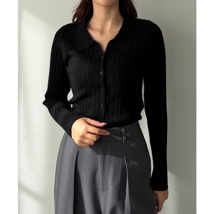 Louere ワイドリブスキッパーポロニット | Louere | 詳細画像14 