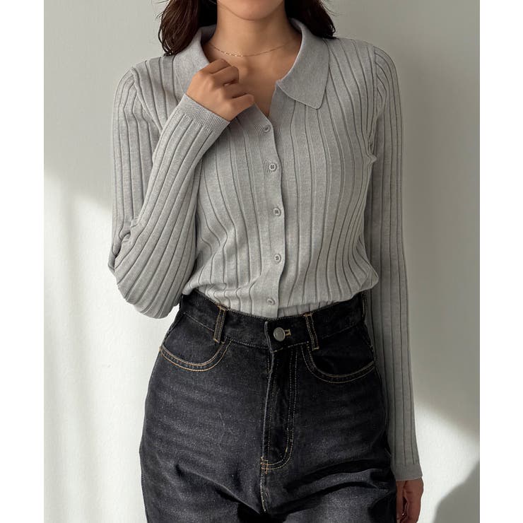 Louere ワイドリブスキッパーポロニット | Louere | 詳細画像21 