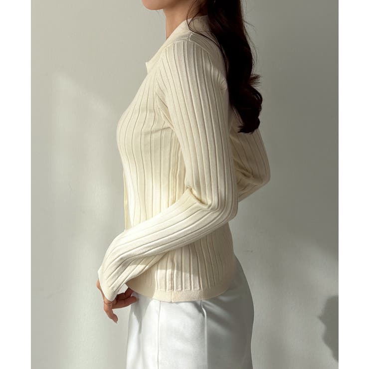 Louere ワイドリブスキッパーポロニット | Louere | 詳細画像4 