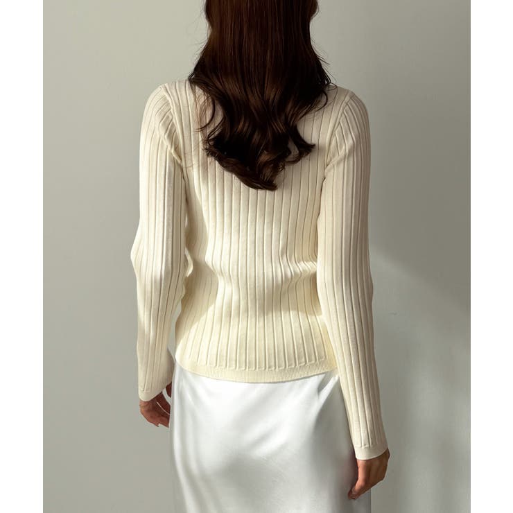 Louere ワイドリブスキッパーポロニット | Louere | 詳細画像5 