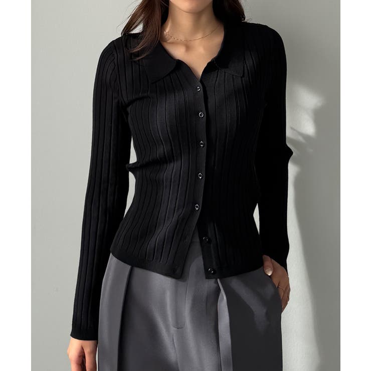 Louere ワイドリブスキッパーポロニット | Louere | 詳細画像9 