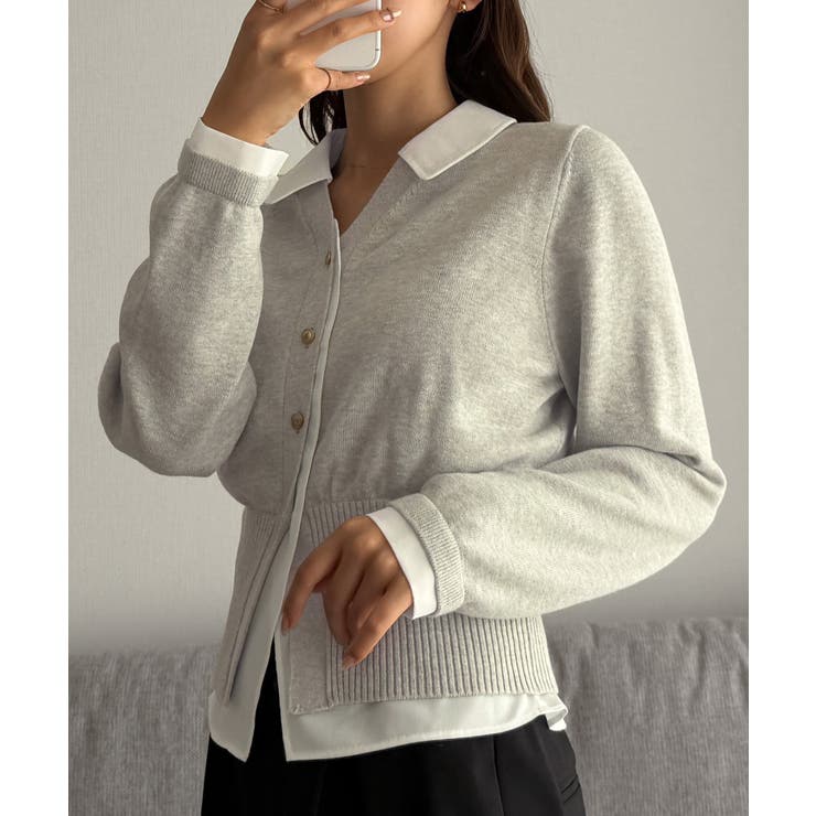 Louere くびれレイヤードカーディガン | Louere | 詳細画像14 