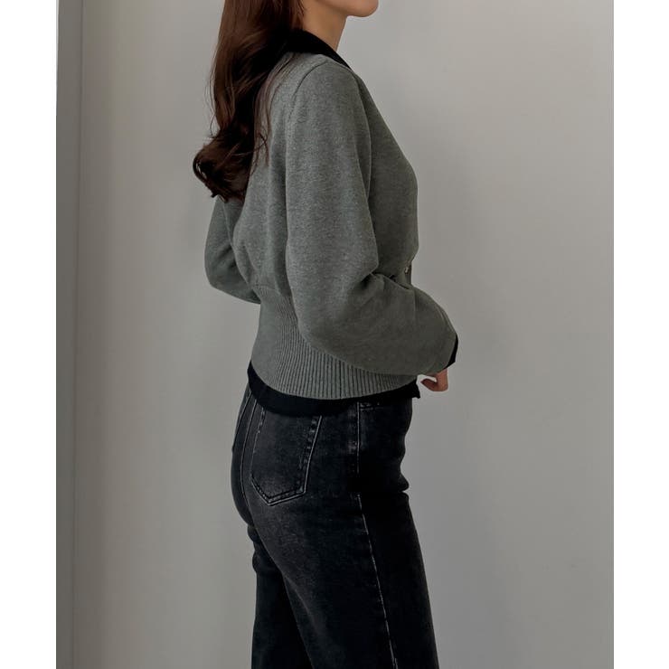 Louere くびれレイヤードカーディガン | Louere | 詳細画像4 