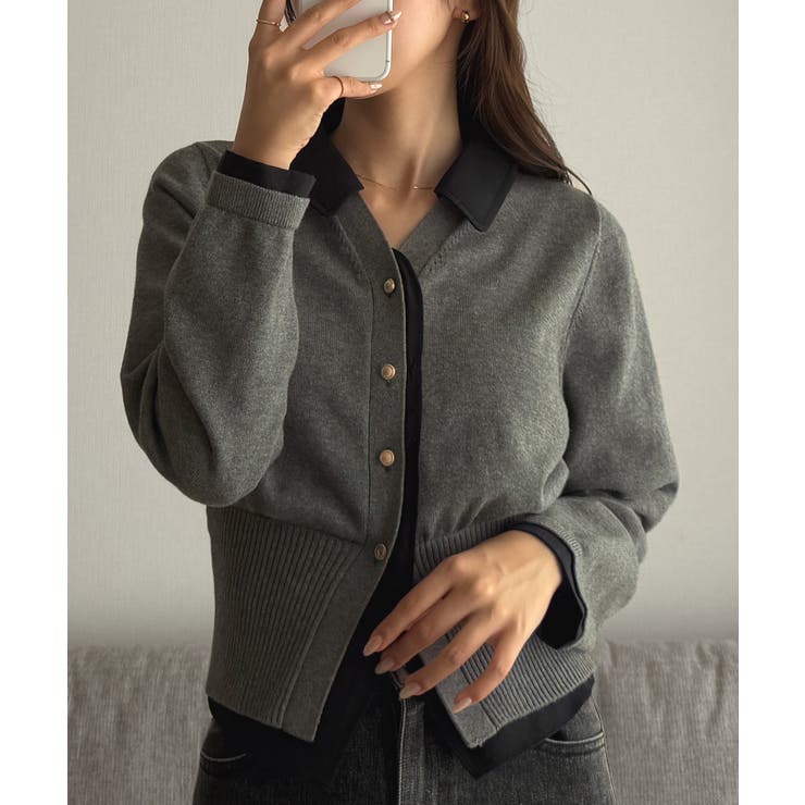 Louere くびれレイヤードカーディガン | Louere | 詳細画像6 