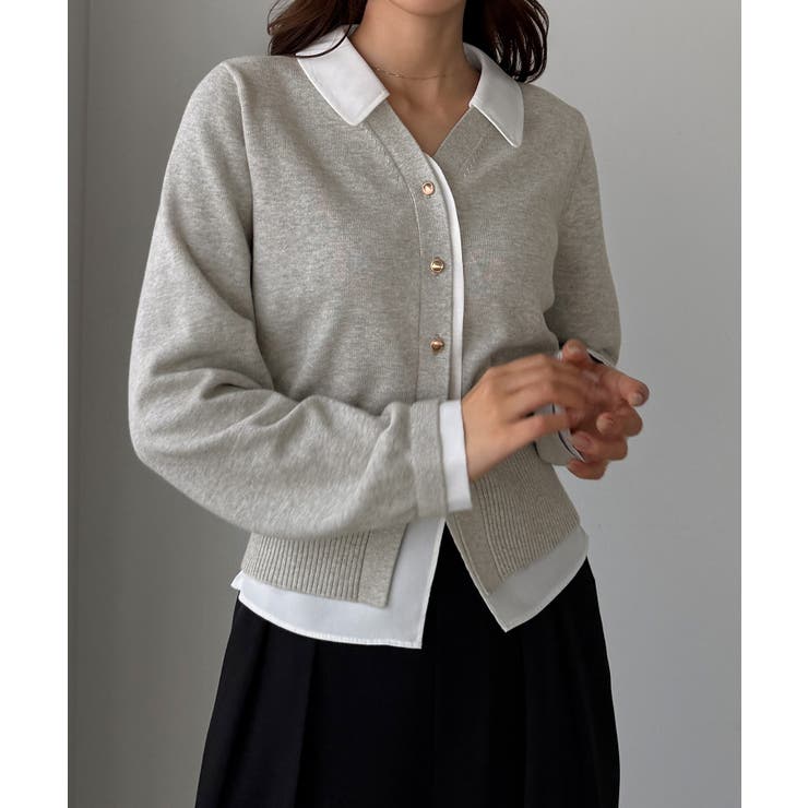 Louere くびれレイヤードカーディガン | Louere | 詳細画像9 