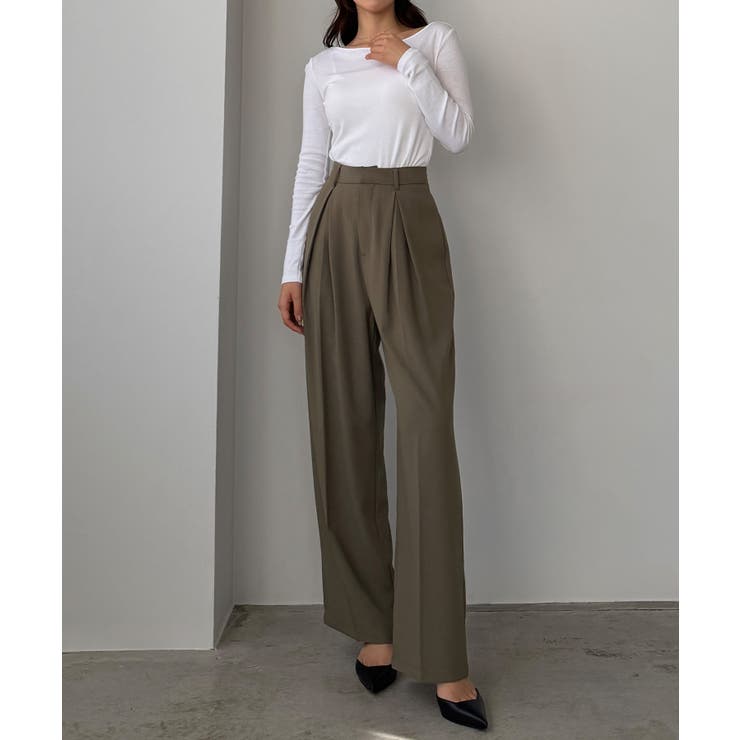 Louere 薄手とろみ生地センタータックワイドパンツ | Louere | 詳細画像11 