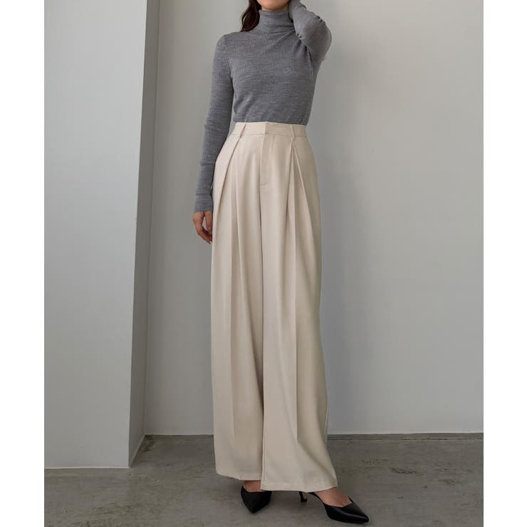 Louere 薄手とろみ生地センタータックワイドパンツ | Louere | 詳細画像5 