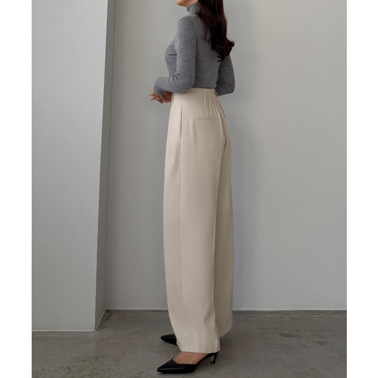 Louere 薄手とろみ生地センタータックワイドパンツ | Louere | 詳細画像7 