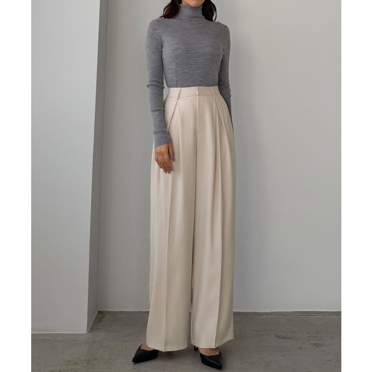 Louere 薄手とろみ生地センタータックワイドパンツ | Louere | 詳細画像8 