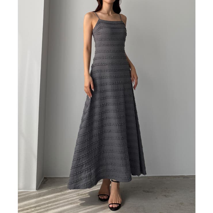 ダークグレー | Louere バックリボンフリルレースカットワンピース【一部ぺチスカートSET】 | Louere