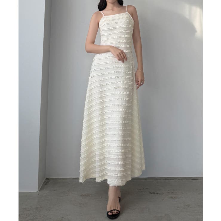 アイボリー | Louere バックリボンフリルレースカットワンピース【一部ぺチスカートSET】 | Louere