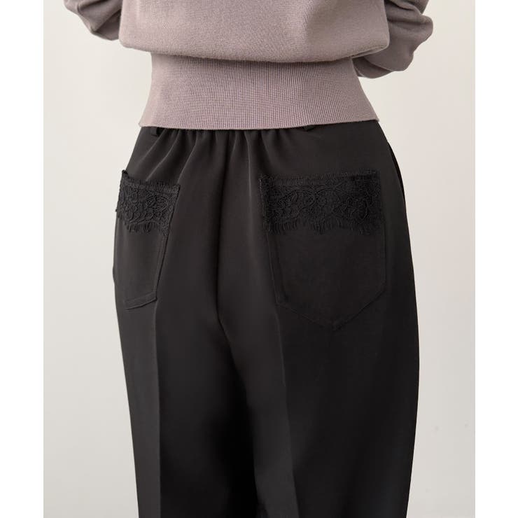 ブラック | Louere レースポケットスラックス | Louere